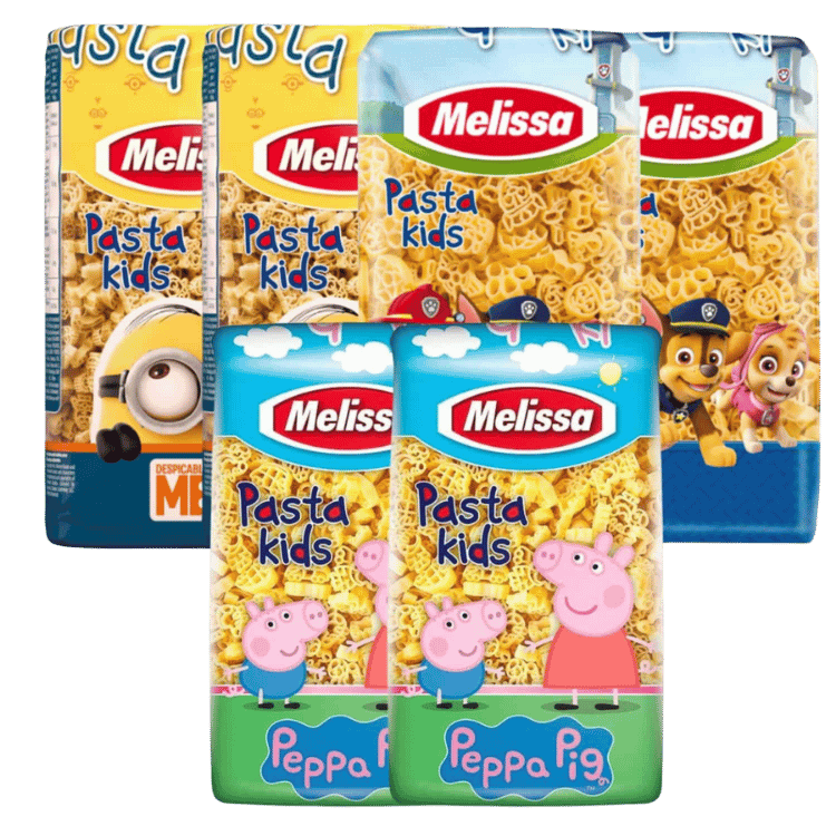 Probierpaket Pasta Kids Minions, Peppa Pig, Paw Patrol (6x500g) Melissa von Melissa bei Araxxon - Hochwertiges griechisches Produkt. Probierpaket Pasta Kids Minions, Peppa Pig, Paw Patrol (6x500g) Melissa από Melissa στο Araxxon - Αυθεντικό ελληνικό προϊόν.